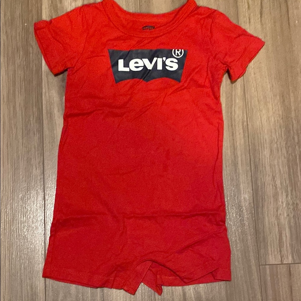 Levi's Vibrant Red Infant Romper